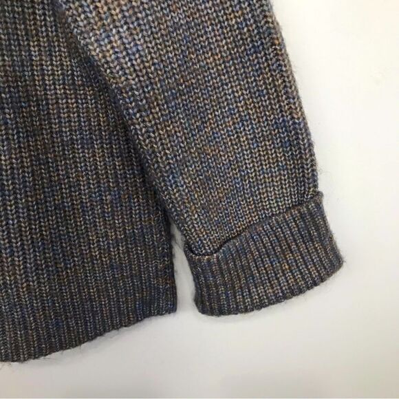 Ann Taylor Brown Blue Marled Knit Chunky Turtleneck Pullover Sweater - Picture 9 of 14